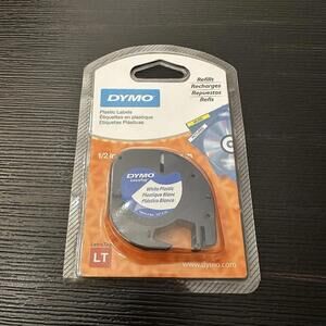 NEW DYMO 91331 LetraTag 0.5" x 13' Plastic Label Tape Cassette - White